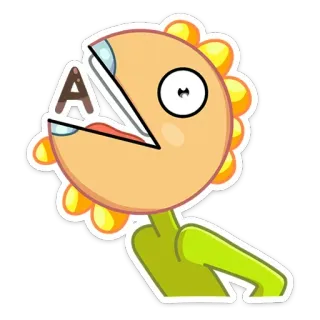 😯 A dibujo animado, personaje, sticker, letra A, boca, cara whatsapp sticker