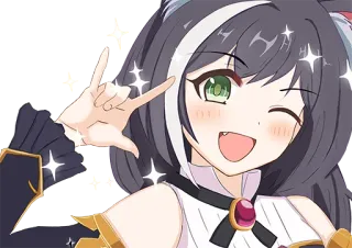 🤟 anime, girl, cute, character, sparkle, wink telegram sticker