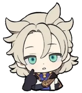 😕 Albedo Genshin Impact albedo, genshin impact, anime, video game, character, cute, thinking telegram sticker