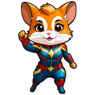 👧 cartone animato, animale, gatto, supereroe, costume, carino telegram sticker