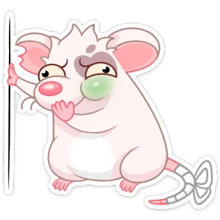 🤢 maus, cartoon, aufkleber, tier, krank, ungesund telegram sticker