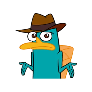 🤔 Perry the Platypus Phineas and Ferb Perry l'ornitorinco, Ornitorinco, Cartone animato, Disney, Phineas e Ferb, Agente P telegram sticker
