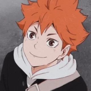 😳 Hinata Shoyo Haikyuu!! Аниме, Haikyuu, Хината Шоё, Персонаж, Рыжие волосы, Улыбка telegram sticker