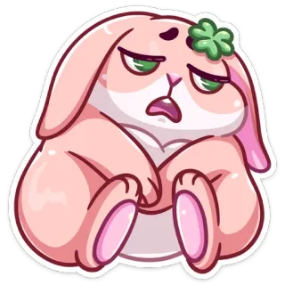 ☹️ coelho, fofo, triste, animal, desenho, bunny whatsapp sticker