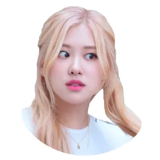 😳 Rose Rose, K-pop, cantante, ídolo, retrato, pelo rubio, coreano whatsapp sticker