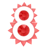 ❤️ 8 số, tám, huy hiệu, đỏ, đá quý telegram sticker