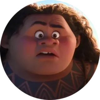 😳 Maui Moana Cartoon, Disney, Maui, Ausdruck, Verängstigt whatsapp sticker