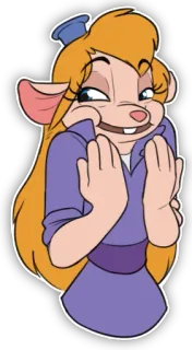 😆 Gadget Hackwrench Chip 'n Dale: Rescue Rangers Gadget, Mouse, Disney, Cartone animato, Cip e Ciop agenti speciali, Cip e Ciop, Personaggio telegram sticker