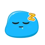 😴 сонный, спящий, капля, синий, zzz, уставший telegram sticker