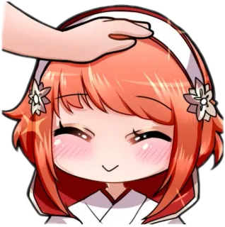☺️ Anime, Kawaii, Fofo, Carinho na cabeça, Feliz, Desenho animado whatsapp sticker