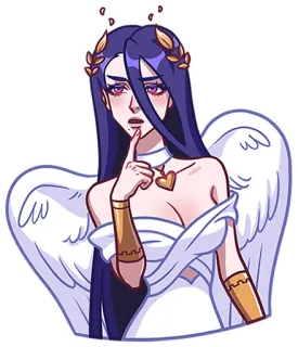 🤔 angel, woman, wings, illustration, goddess, fantasy, character telegram sticker