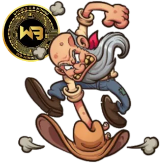 😡 DOUBLE U-B MINING WB-MINING minage, dessin animé, mineur, crypto, bitcoin telegram sticker