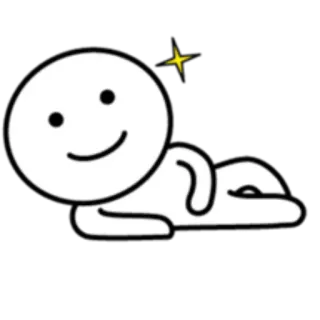 🙂 cartoon, simple, white, character, happy whatsapp sticker