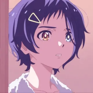 🤢 Anime, Cô gái, Tóc ngắn, Dị sắc whatsapp sticker