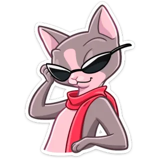 😎 Katze, Sonnenbrille, Schal, cool, Tier, Aufkleber whatsapp sticker