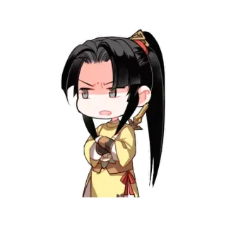 🤨 Chibi, Anime, Schwert, Wütend, Charakter, Sticker telegram sticker