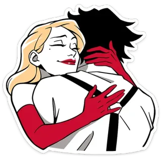 🤗 peluk, kasih sayang, pasangan, cinta, romantis telegram sticker