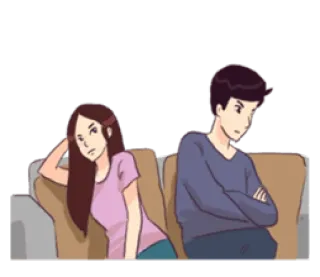 😒 kłótnia, związek, para, smutny, nieszczęśliwy telegram sticker