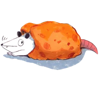 🌭 opos, zwierzę, ser, śmieszne, kreskówka, naklejka telegram sticker