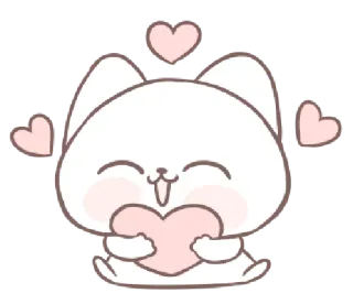 🎀 fofo, gato, coração, amor, kawaii, desenho animado, animal, adesivo whatsapp sticker