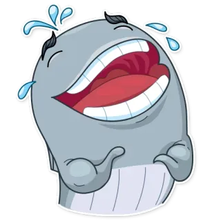 😂 Wal, lachen, Tränen, fröhlich, Tier, Cartoon telegram sticker