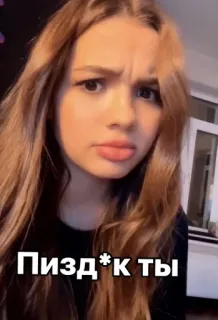 🌟 Пизд*к ты offensive, swear word, angry, girl telegram sticker