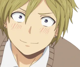 ☺️ anime, sorriso, ragazzo, ritratto, cartone animato telegram sticker