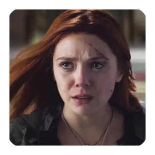 😢 Scarlet Witch triste, llorando, marvel, superhéroe, elizabeth olsen telegram sticker