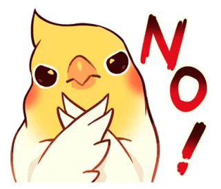 👎 NO! chim, vẹt mào, không, cấm, từ chối, tiêu cực telegram sticker