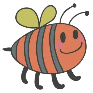 🐝 벌, 곤충, 동물, 만화, 귀여운, 줄무늬 telegram sticker