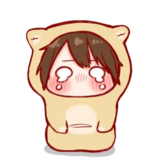 💞 可愛い, アニメ, 泣く, かわいい, 悲しい whatsapp sticker