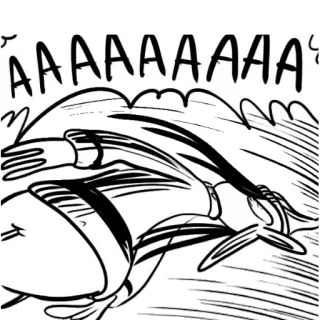 😵 AAAAAAAA grito, desenho animado, angustiado, gritando, pânico, medo telegram sticker