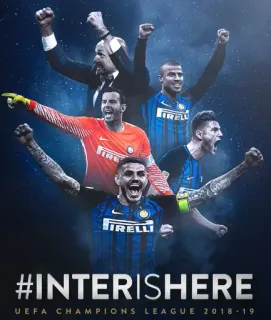 😎 #INTERISHERE UEFA CHAMPIONS LEAGUE 2018-19 サッカー, チャンピオンズリーグ, フットボール, スポーツ, インテル, UEFA, チーム, 選手 telegram sticker