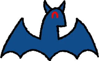 🦇 pipistrello, animale, notte, creatura, silhouette, mostro telegram sticker