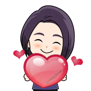 ❤️ @maydroid cartoon, heart, love, cute, character, digital art telegram sticker