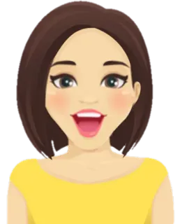 😃 Frau, Cartoon, Gesicht, Lächeln, Gelb, weiblich whatsapp sticker