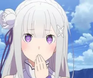 🦕 Emilia Re:Zero - Starting Life in Another World anime, girl, Emilia, Re:Zero, cute, waifu telegram sticker