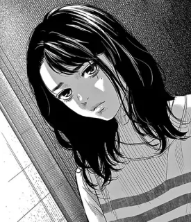 ❄️ sad, melancholy, anime, manga, girl, portrait, black and white telegram sticker