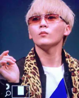 😎 person, sunglasses, blond hair, leopard print scarf, portrait telegram sticker