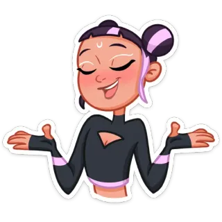 🤷‍♀ dibujos animados, chica, personaje, ilustración, pegatina telegram sticker