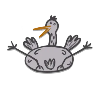 🤷‍♀️ uccello, pellicano, cartone animato, carino, divertente, animale telegram sticker