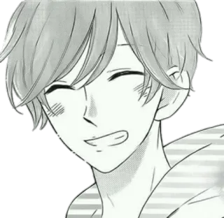 😁 Anime, Manga, Ragazzo, Felice, Sorridendo, Carino, Giovane, Ritratto telegram sticker