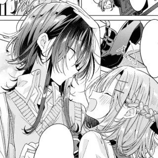 🎤 anime, manga, cute, kiss, couple, friendship, affection whatsapp sticker