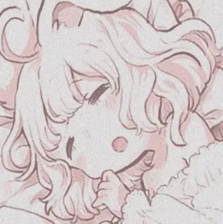 🍨 动漫, 可爱, 困, 角色, 粉色 telegram sticker