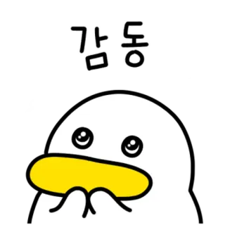 💬 감동 鸭子, 可爱, 卡哇伊, 情感, 韩语 telegram sticker