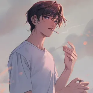 🚬 Anime, Hút thuốc, Thuốc lá, Đàn ông, Chân dung whatsapp sticker