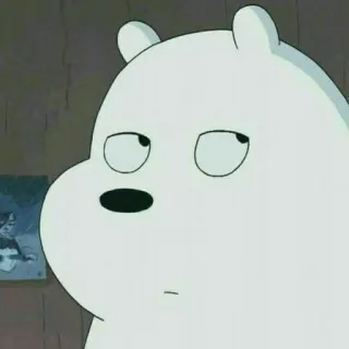✨ Ice Bear We Bare Bears dibujos animados, oso, oso polar, oso polar, We Bare Bears, expresión, aburrido telegram sticker