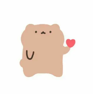💗 orso, cuore, cartone animato, animale, carino telegram sticker
