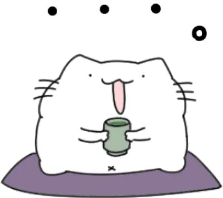 🙃 Katze, Tee, Kawaii, Süß, Entspannen, Getränk whatsapp sticker