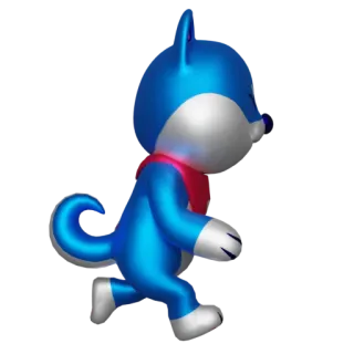 🏃 cartoon, animal, dog, blue, running, scarf whatsapp sticker
